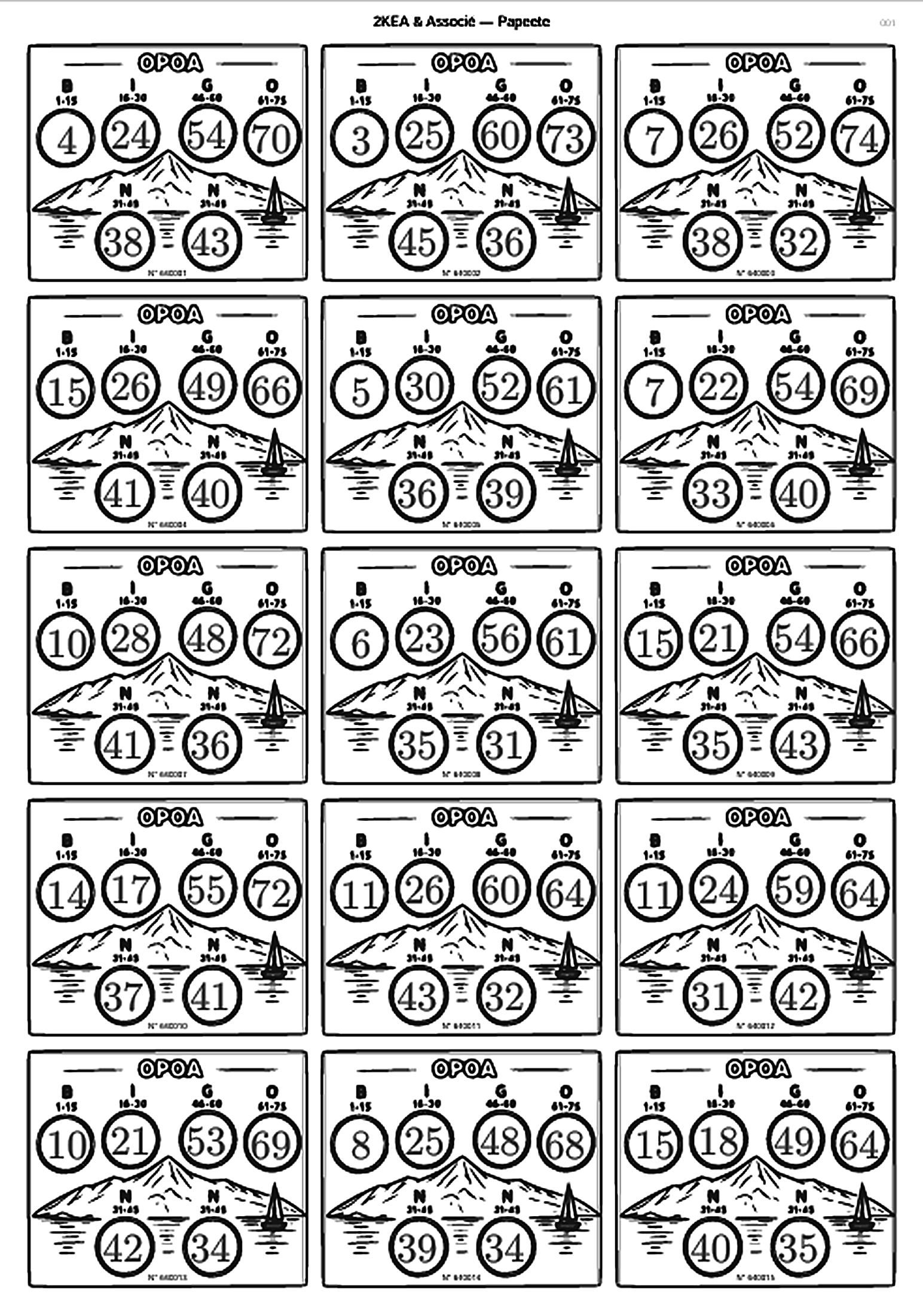 OPOA 6 boules 15 grilles